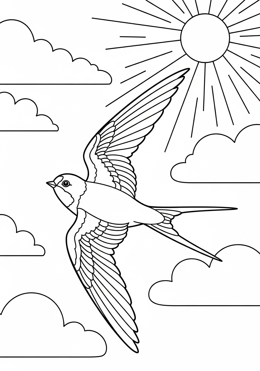 disegni di rondine da colorare e stampare gratis