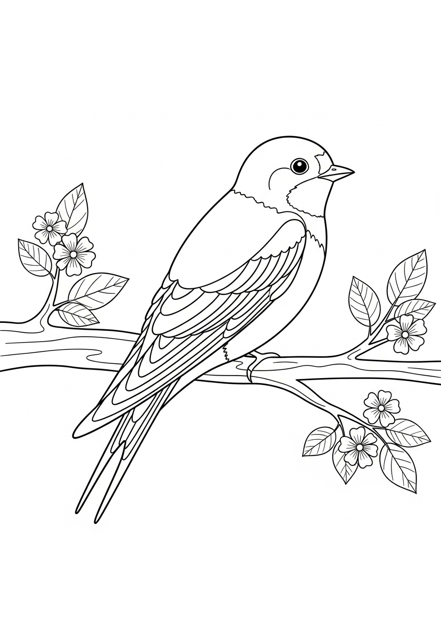 disegni rondine da colorare gratis