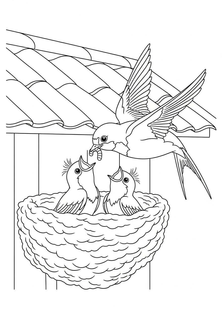 disegni da colorare rondine