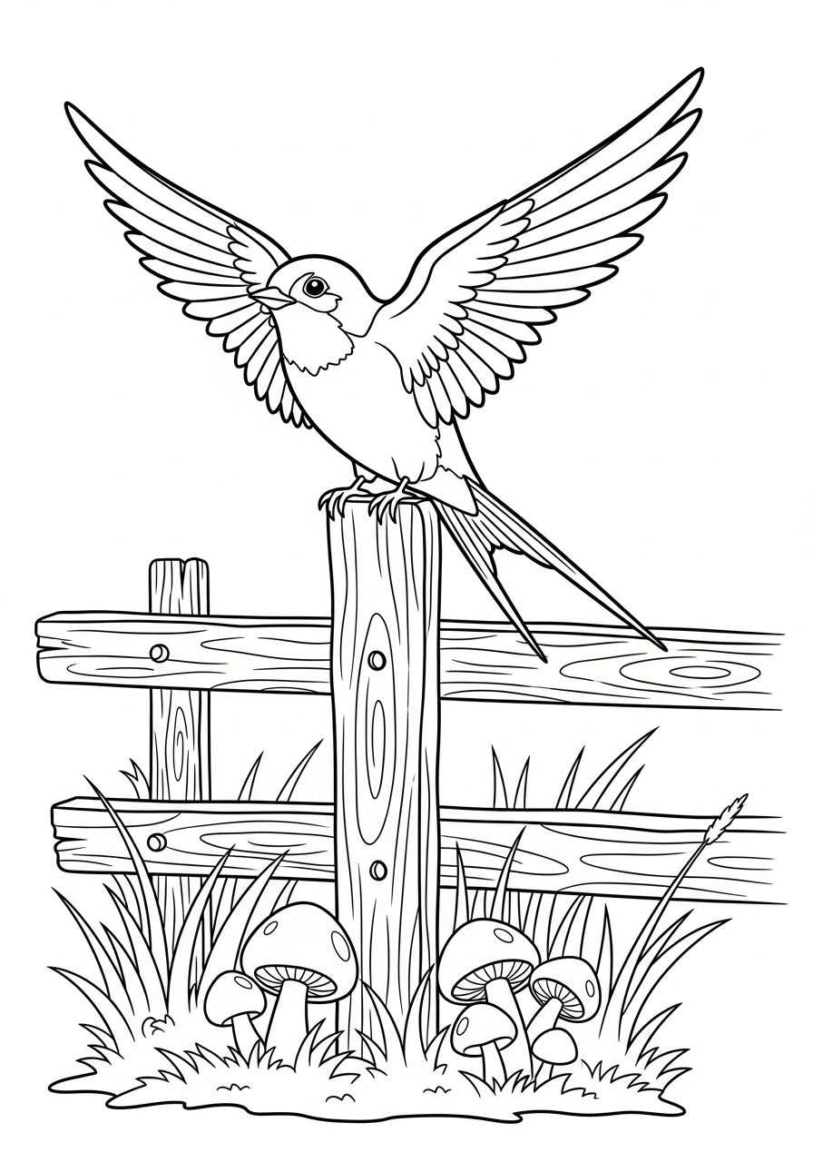 disegni da colorare rondine per bambini 1