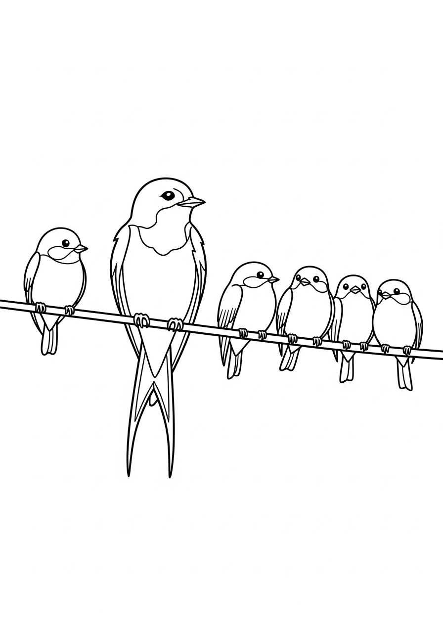 disegni di rondine da colorare e stampare