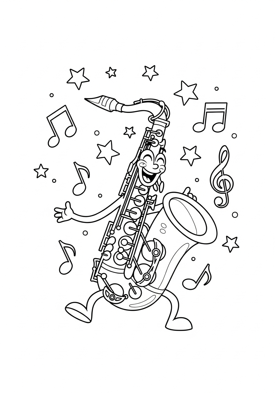 sassofono da colorare facile
