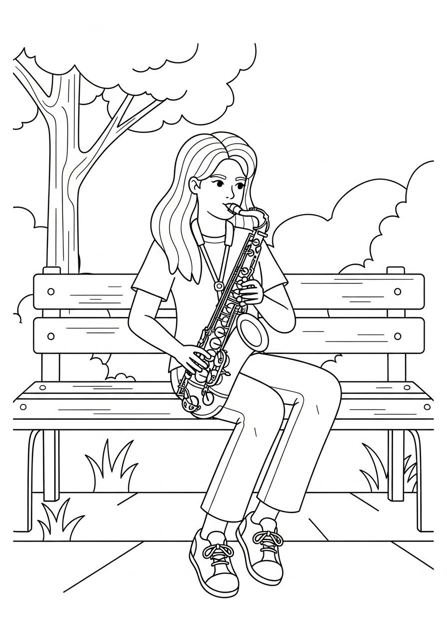 sassofono disegni da colorare per bambini maschi