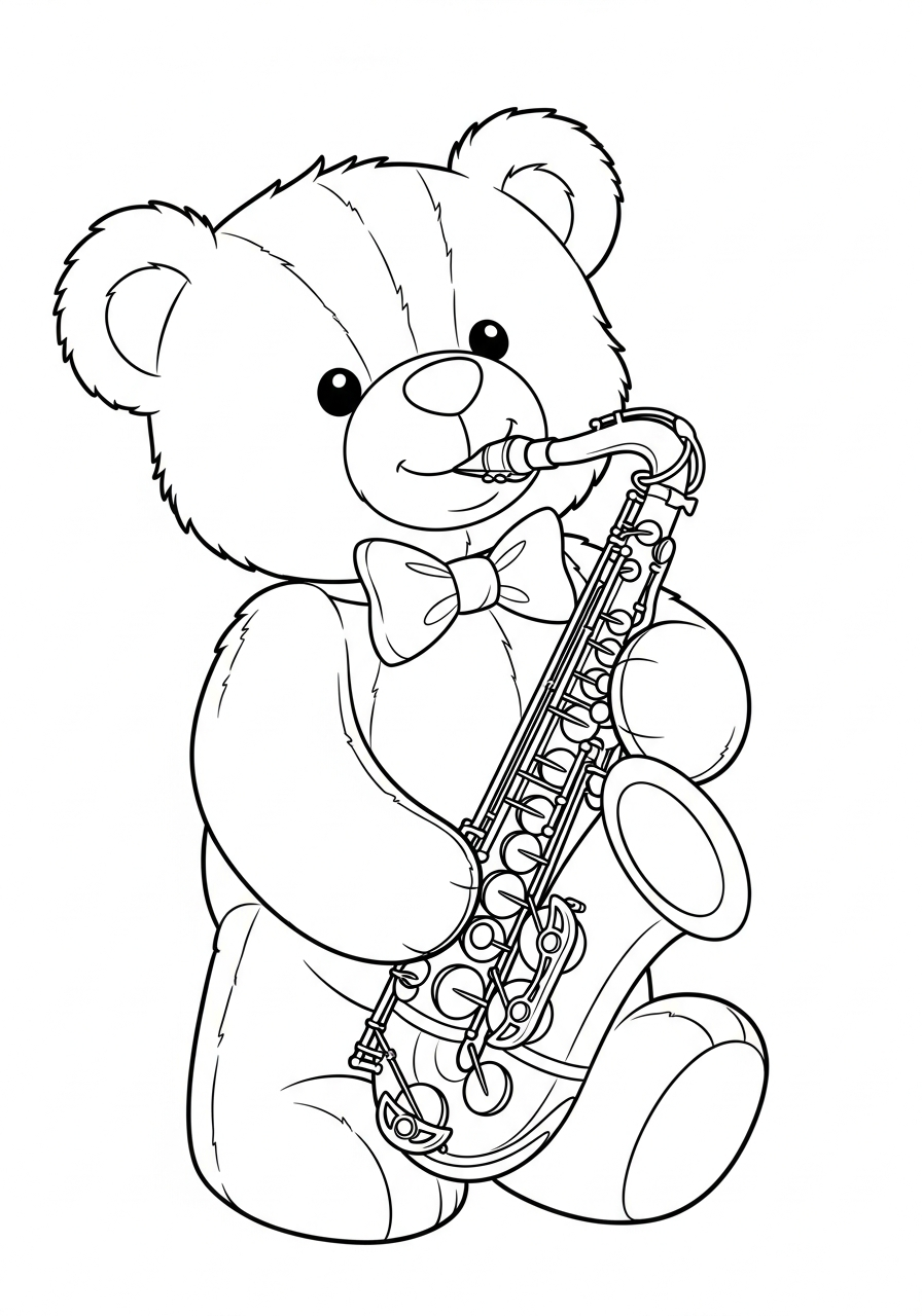 sassofono da colorare e stampare pdf