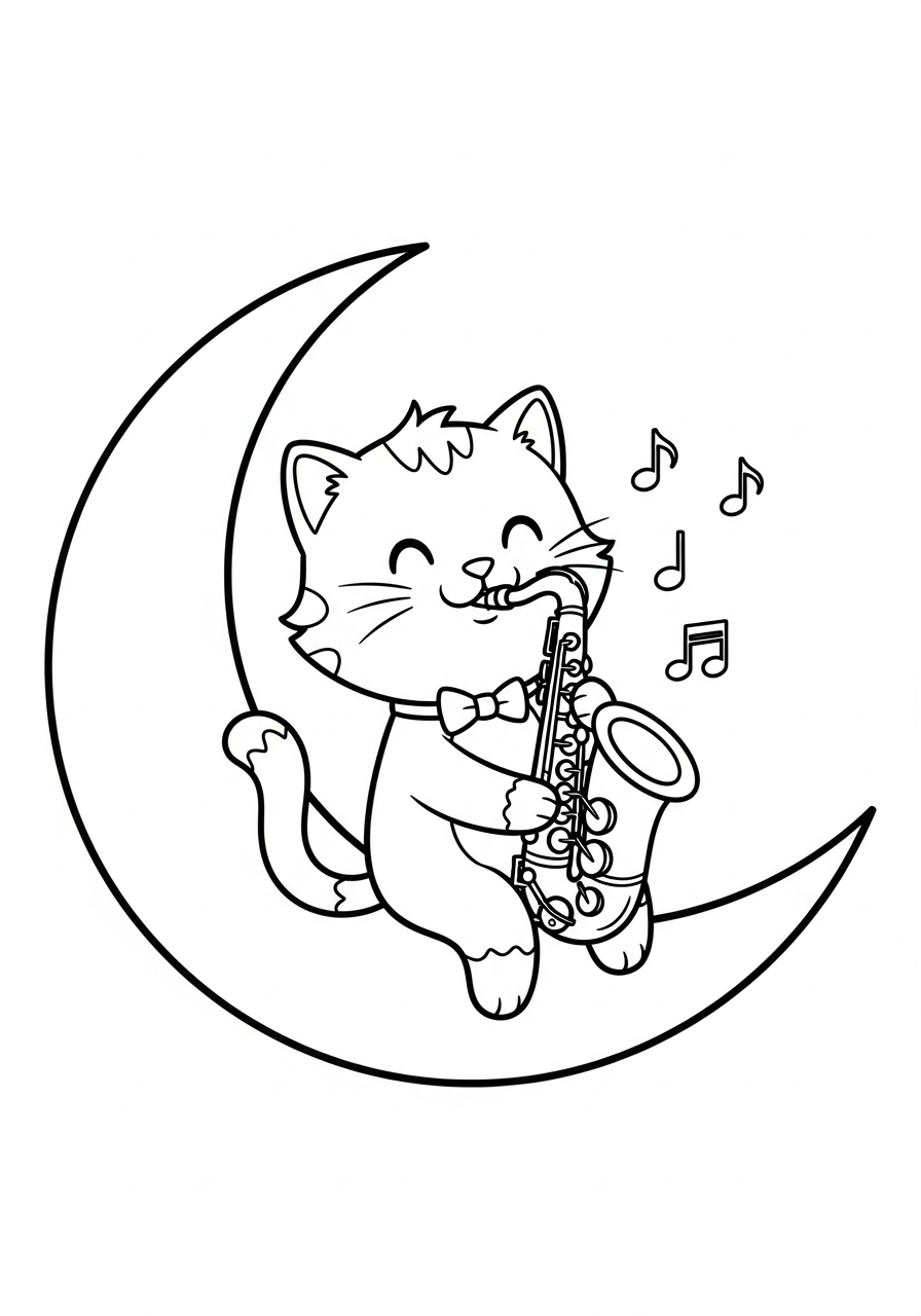 disegno sassofono da colorare e stampare