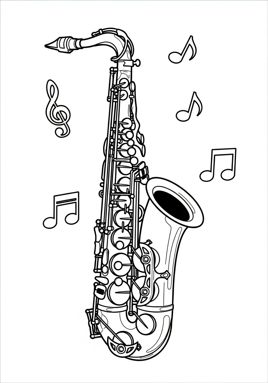 disegno sassofono da colorare