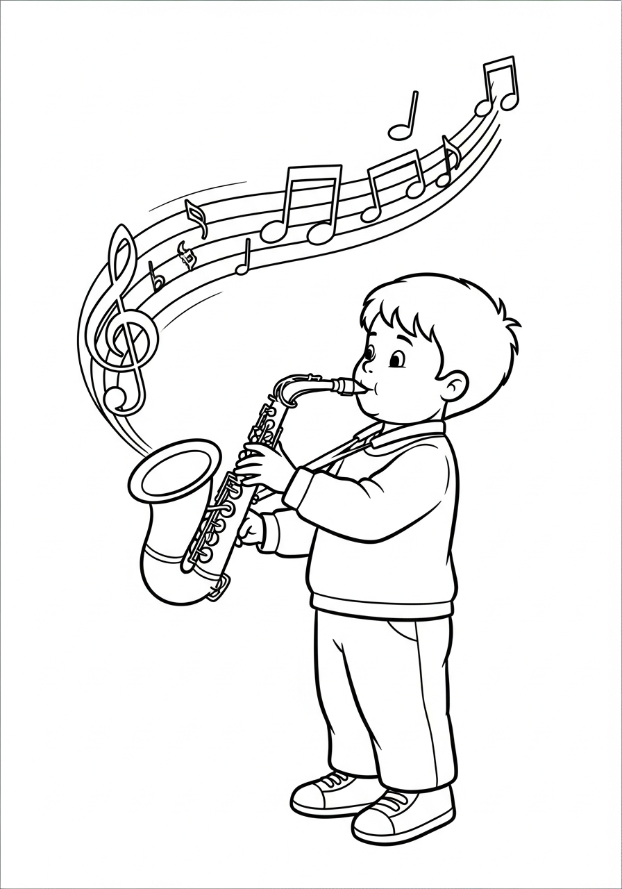 sassofono disegni da colorare per bambini maschi 1