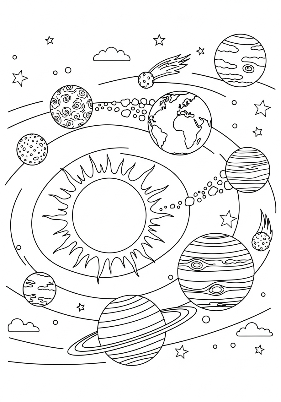 Sistema Solare 17 disegni da colorare sistema solare da stampare 2