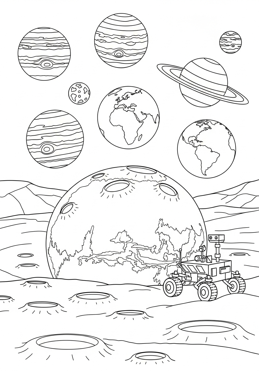 Sistema Solare 8 disegni da colorare sistema solare da stampare 1