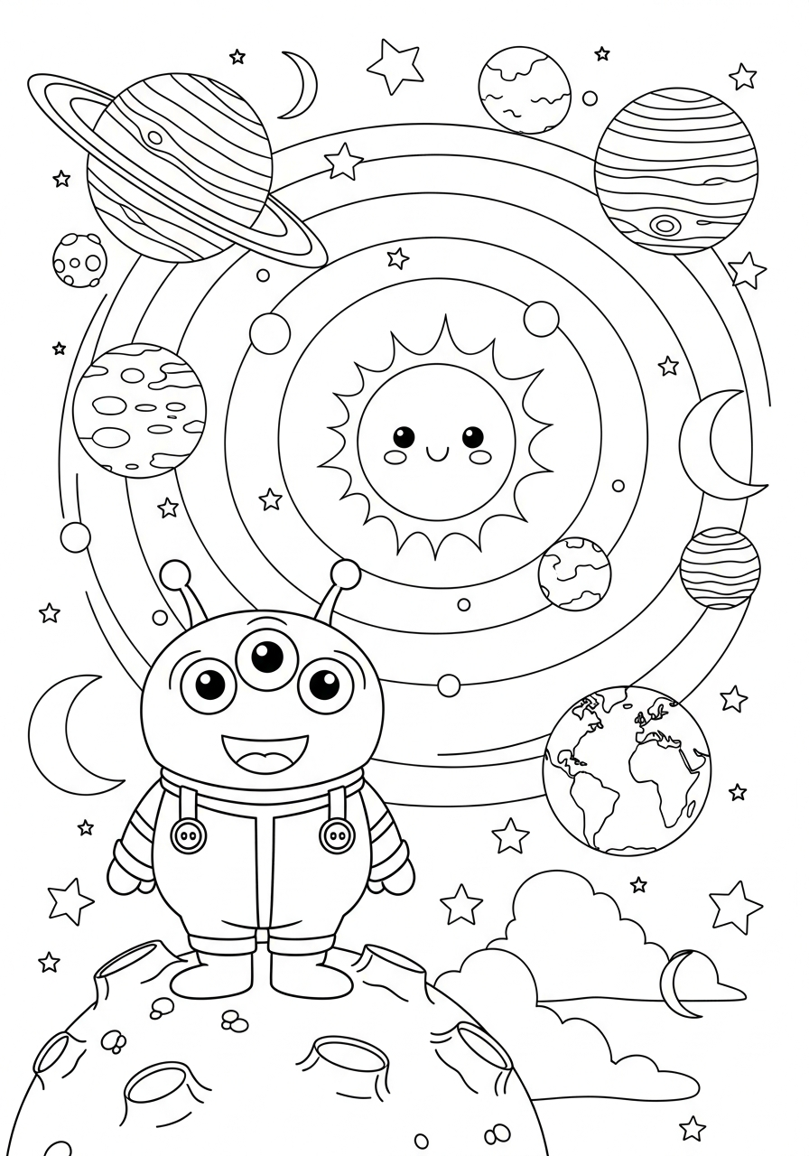 Sistema Solare 7 disegni sistema solare facili da colorare 1