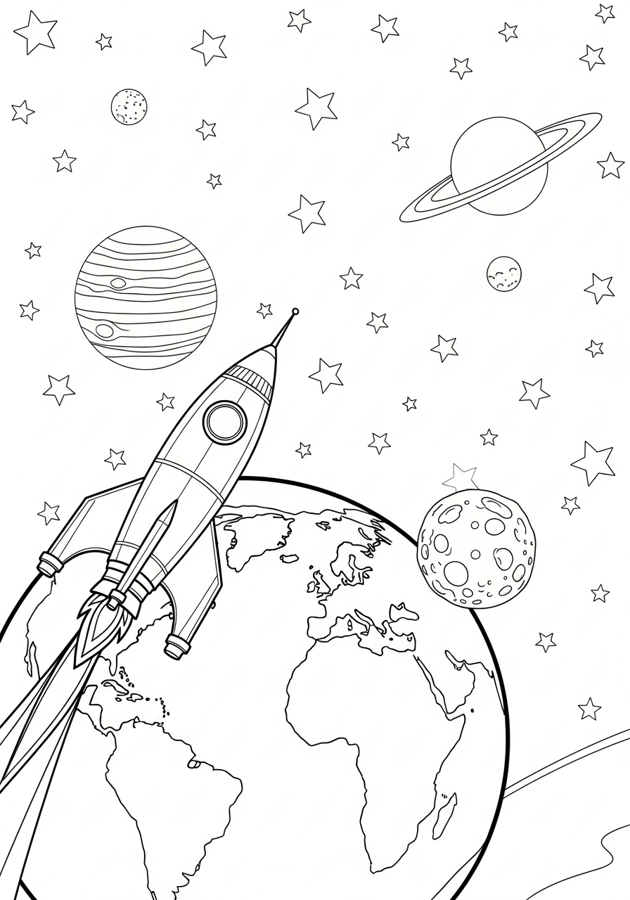 Sistema Solare 6 disegni da colorare per bambini pdf sistema solare