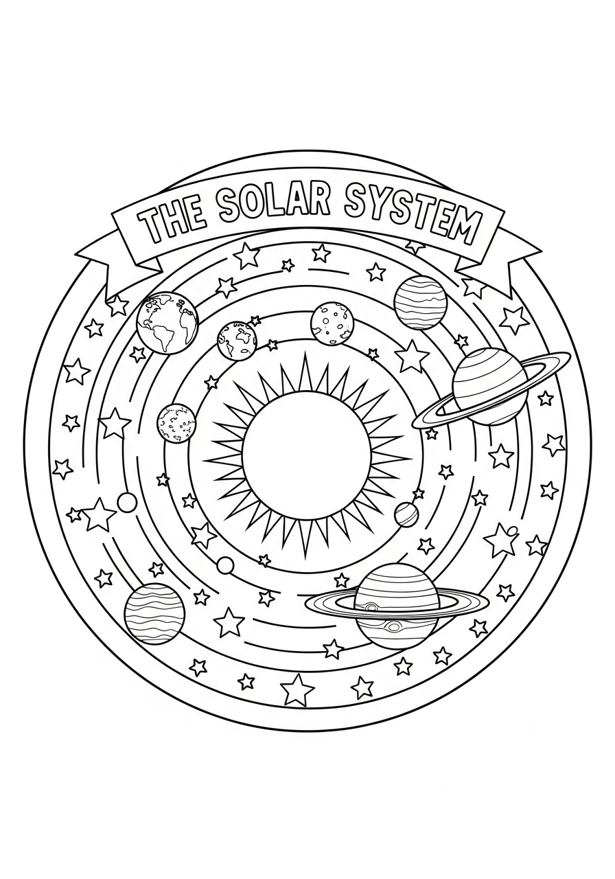 Sistema Solare 5 disegni sistema solare facili da colorare