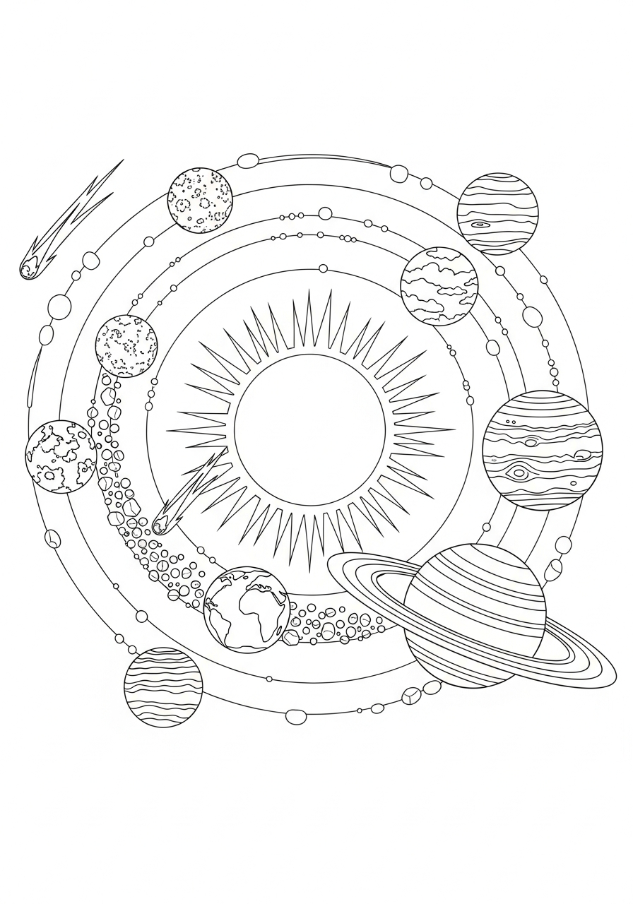 Sistema Solare 16 disegni di sistema solare da colorare per bambini 1