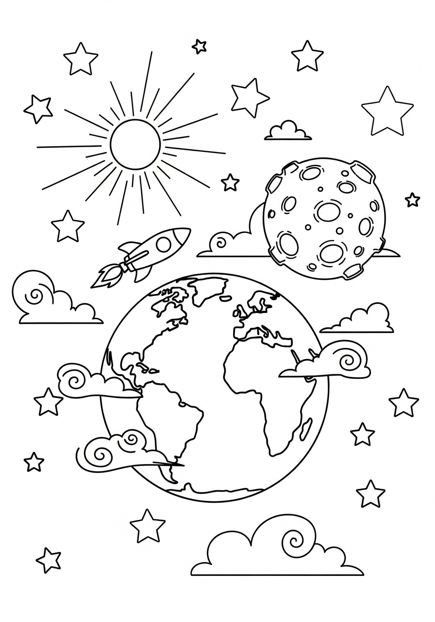 Sistema Solare 15 immagine sistema solare da colorare