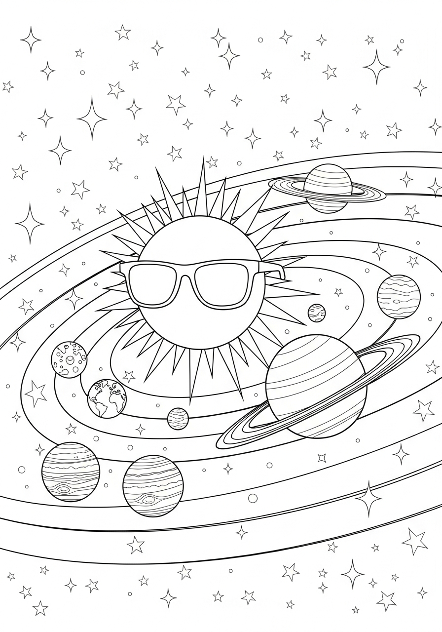 Sistema Solare 12 da colorare sistema solare disegno facile bambini