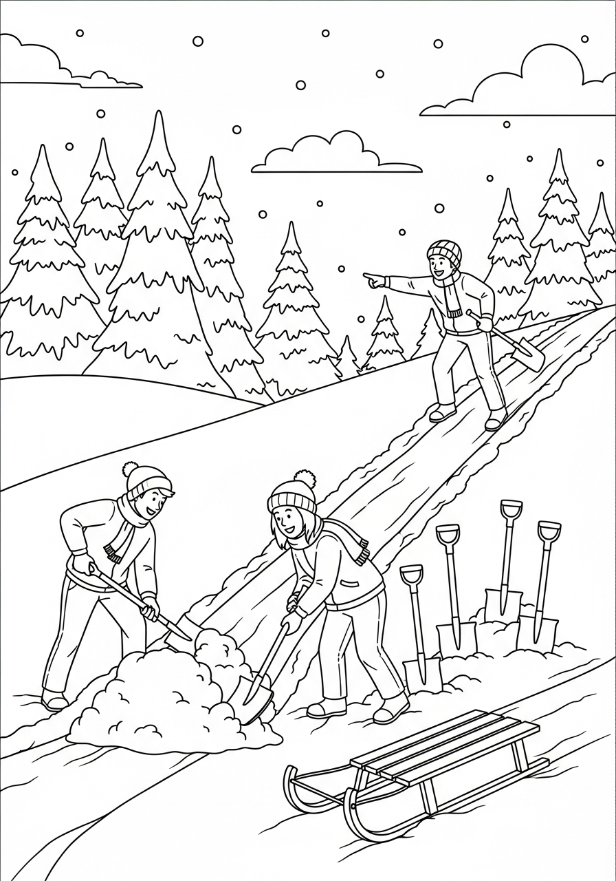 disegni slittino da colorare pdf