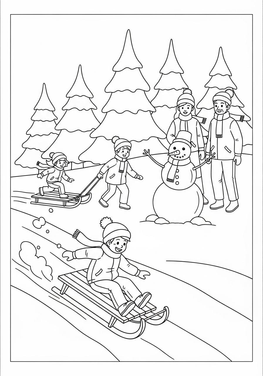 slittino disegno da colorare