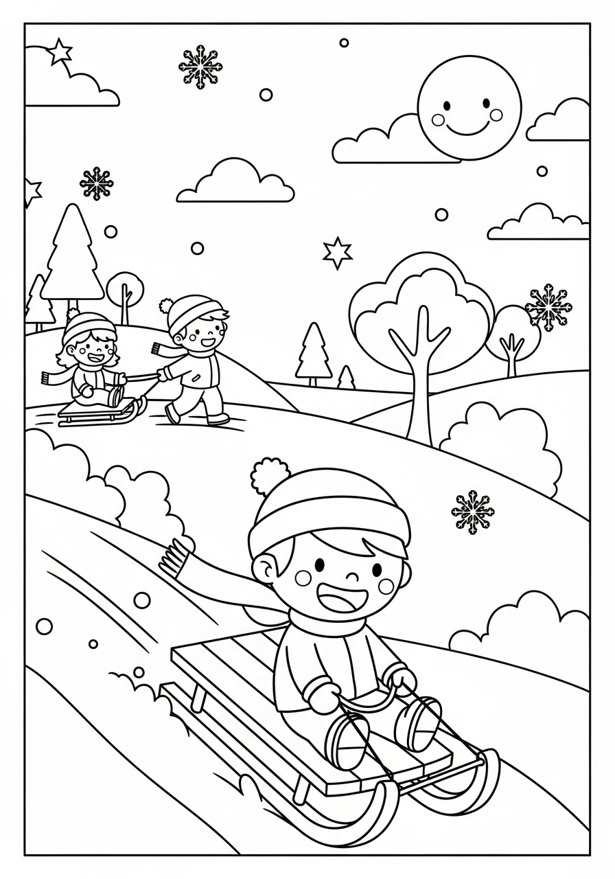 disegni slittino da colorare online