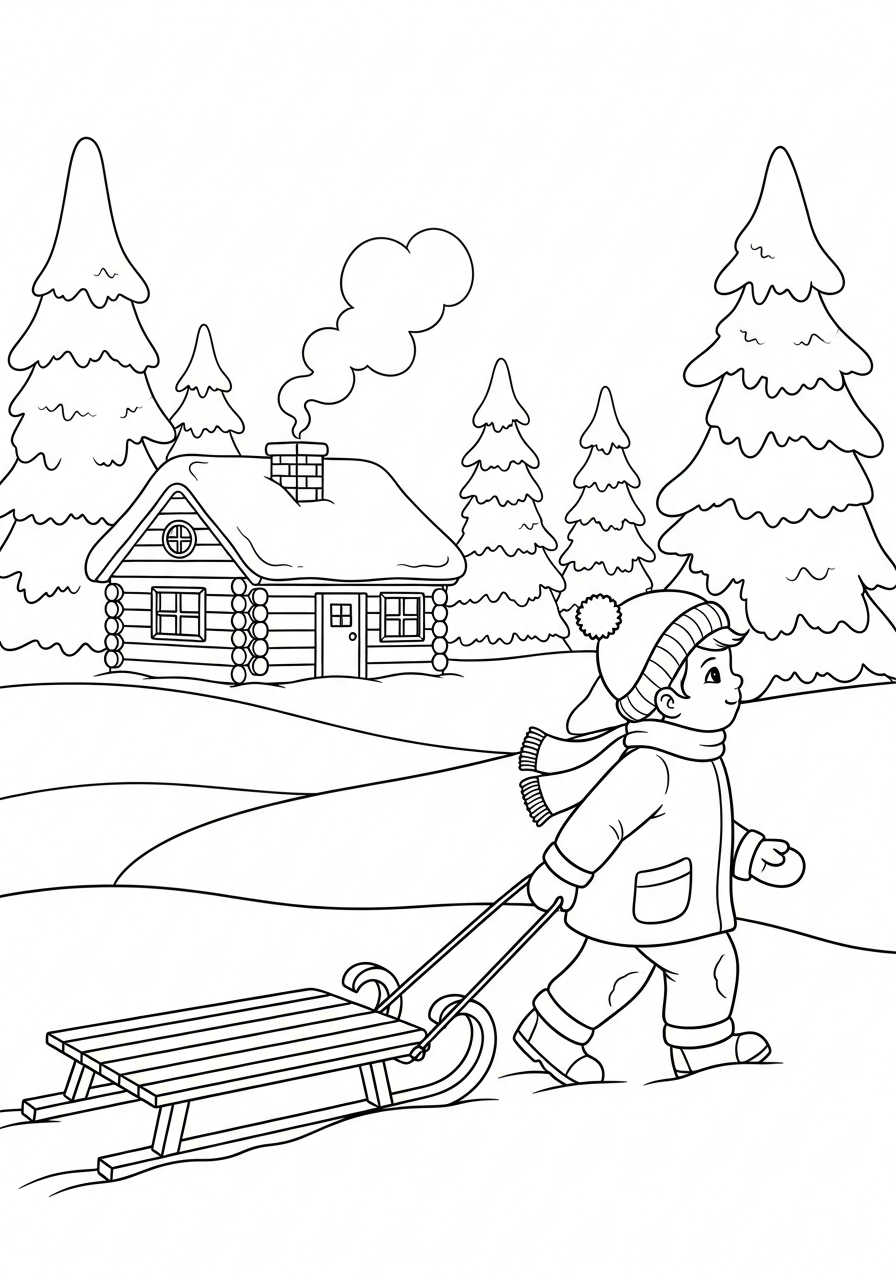 disegni facili di slittino da colorare