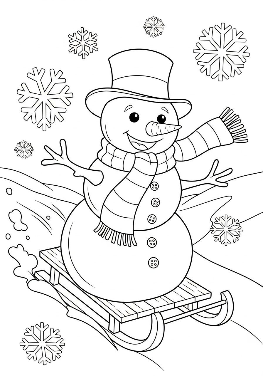 disegni slittino da colorare e stampare