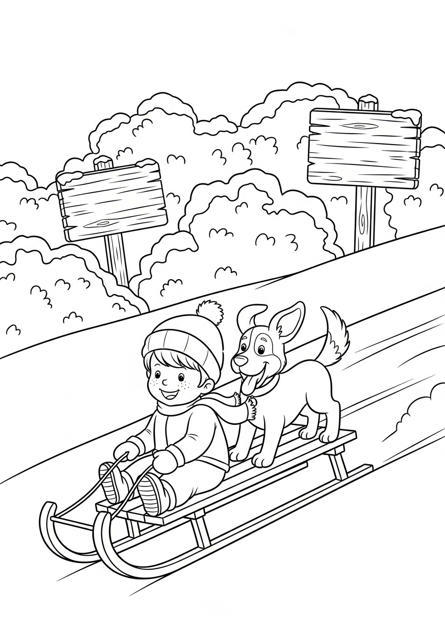 disegno slittino da colorare