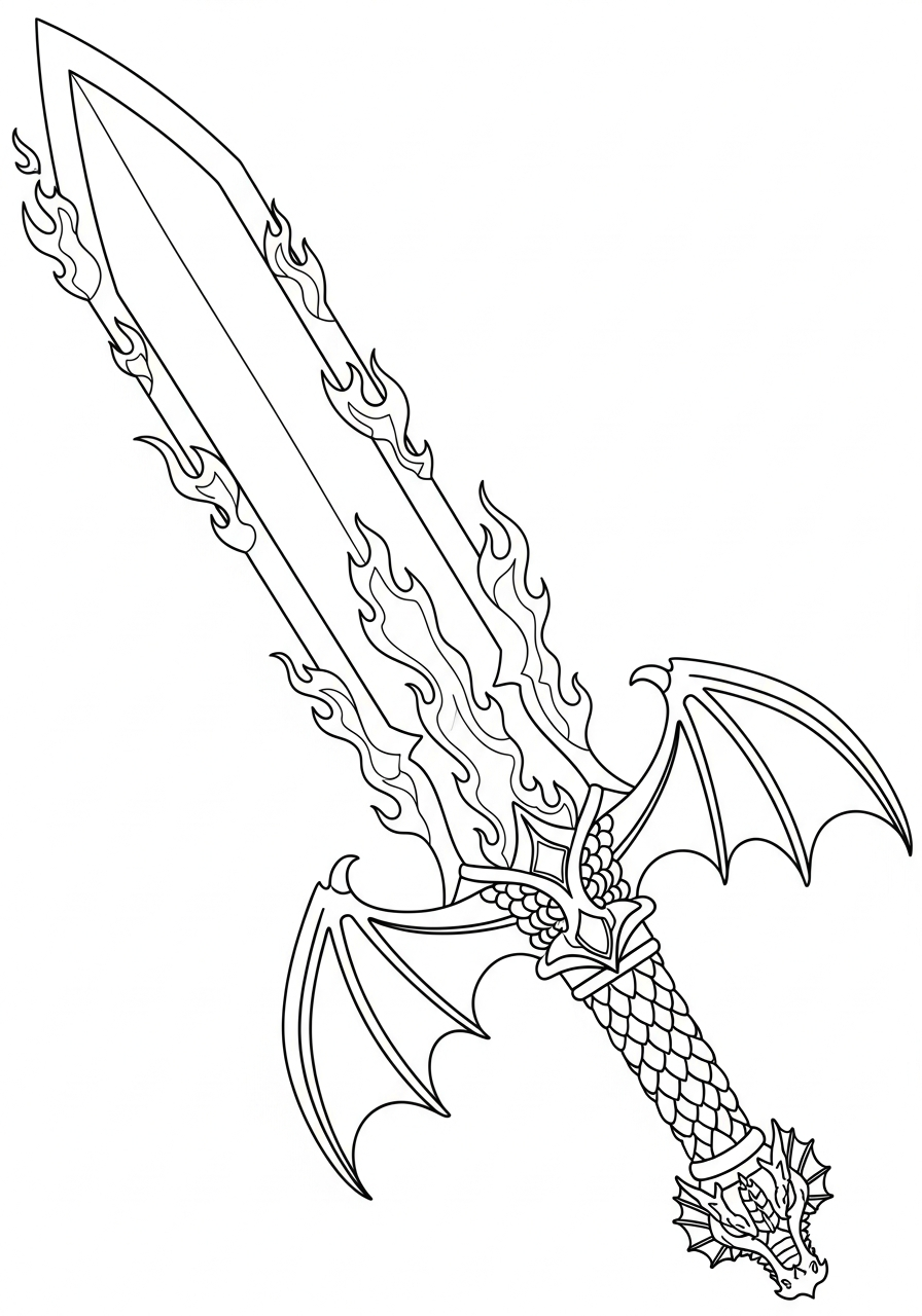 immagini di spada da colorare per bambini