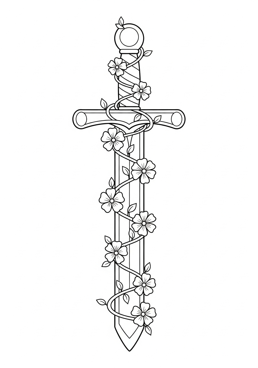 immagini da colorare spada gratis