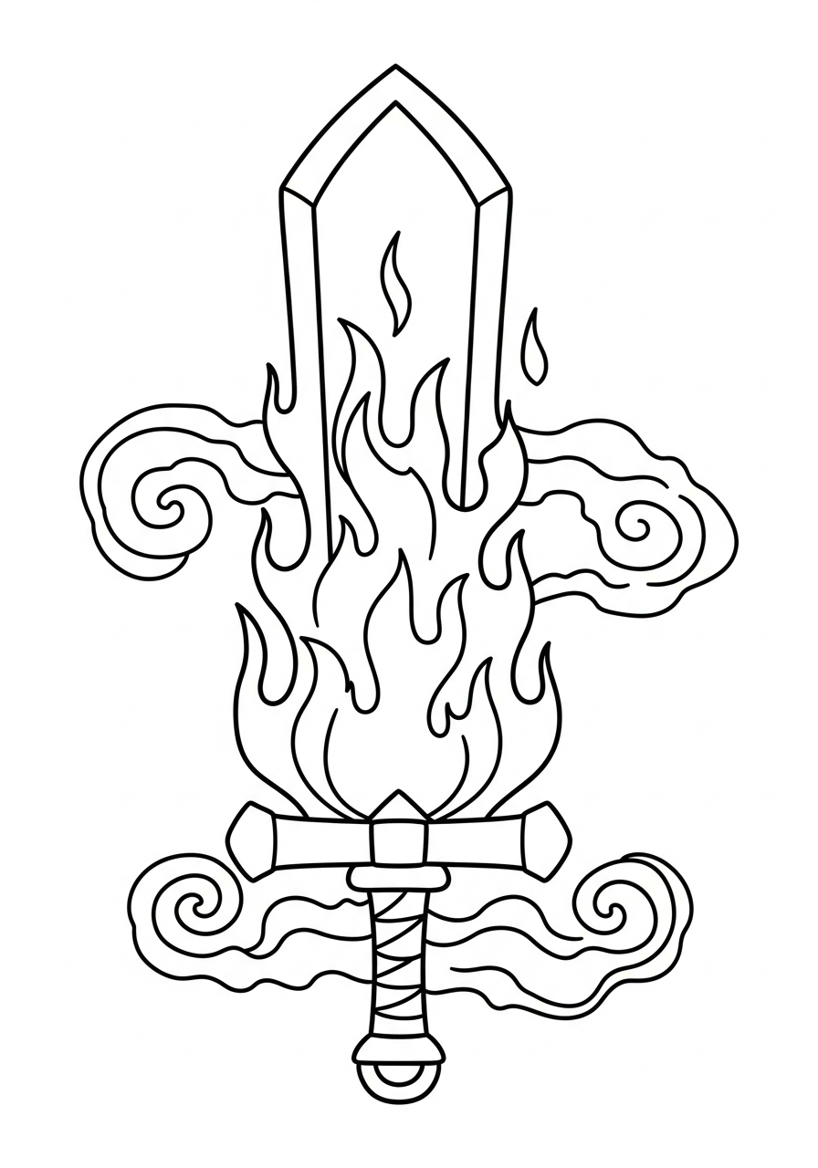 disegni spada da colorare