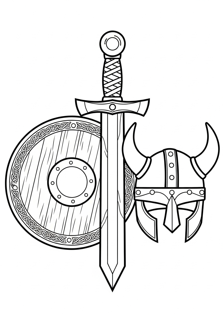 immagine da colorare spada