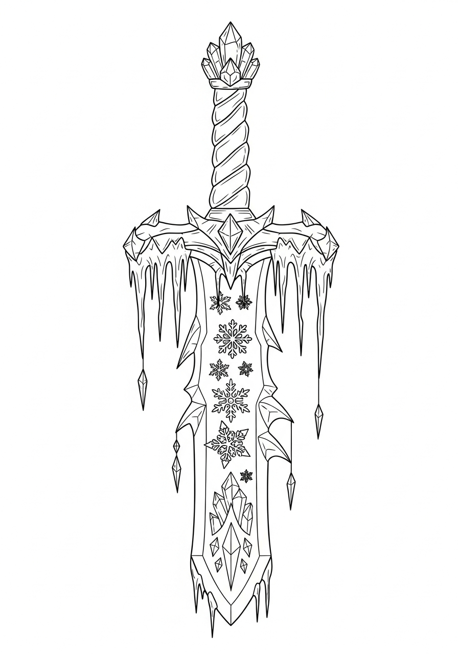 disegni spada da colorare per bambini