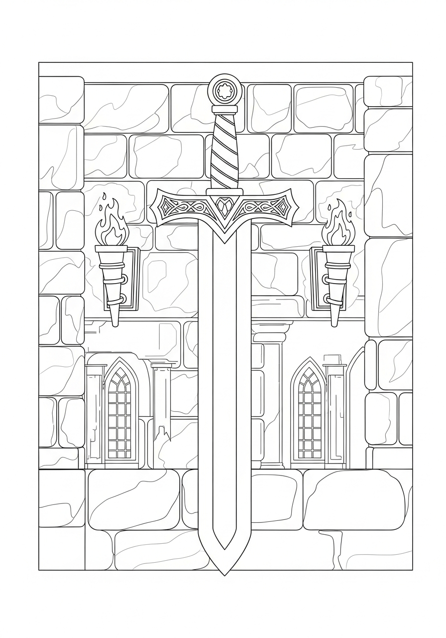 immagini spada da colorare e stampare