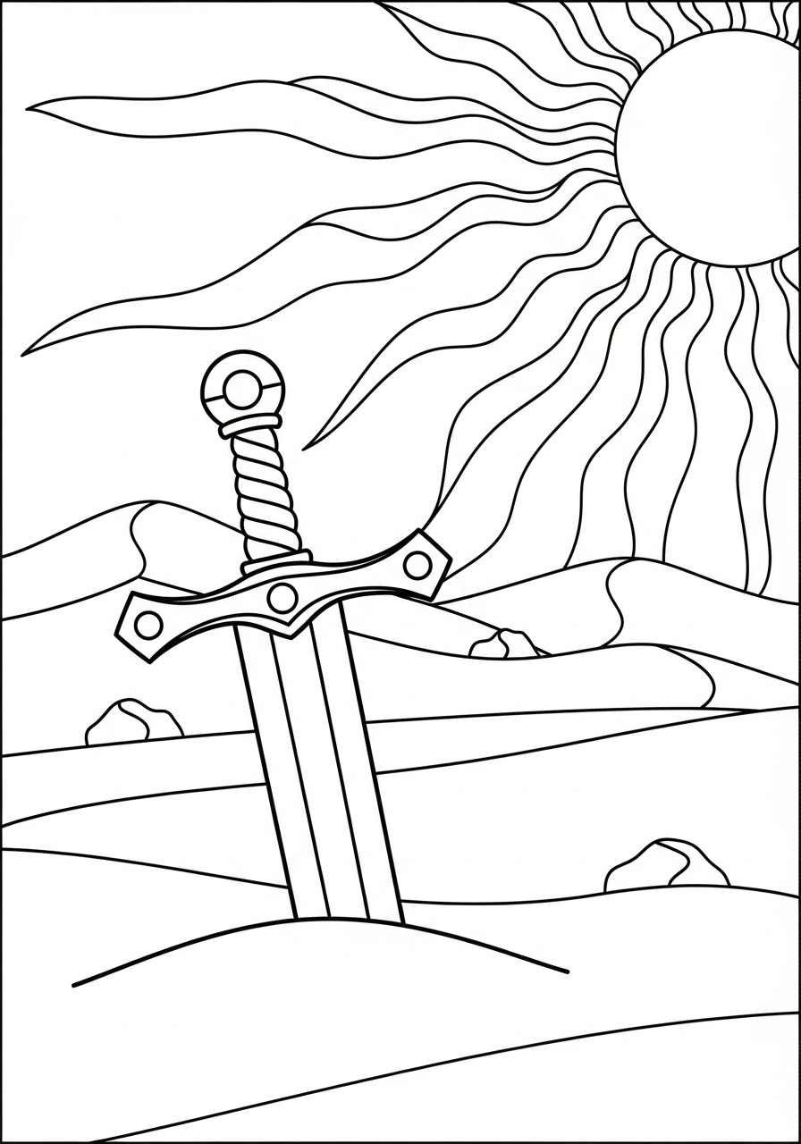 spada da colorare a4