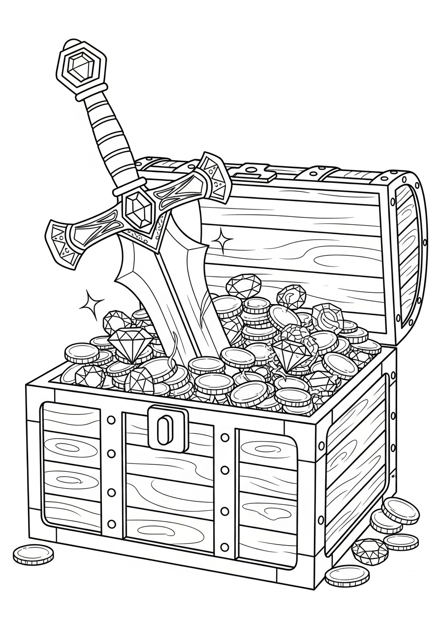 spada da colorare facile