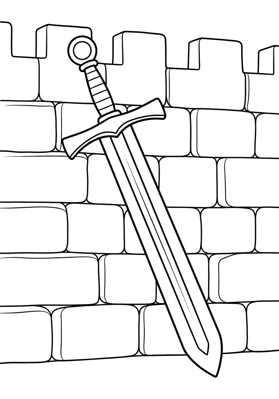 spada da colorare per bambini