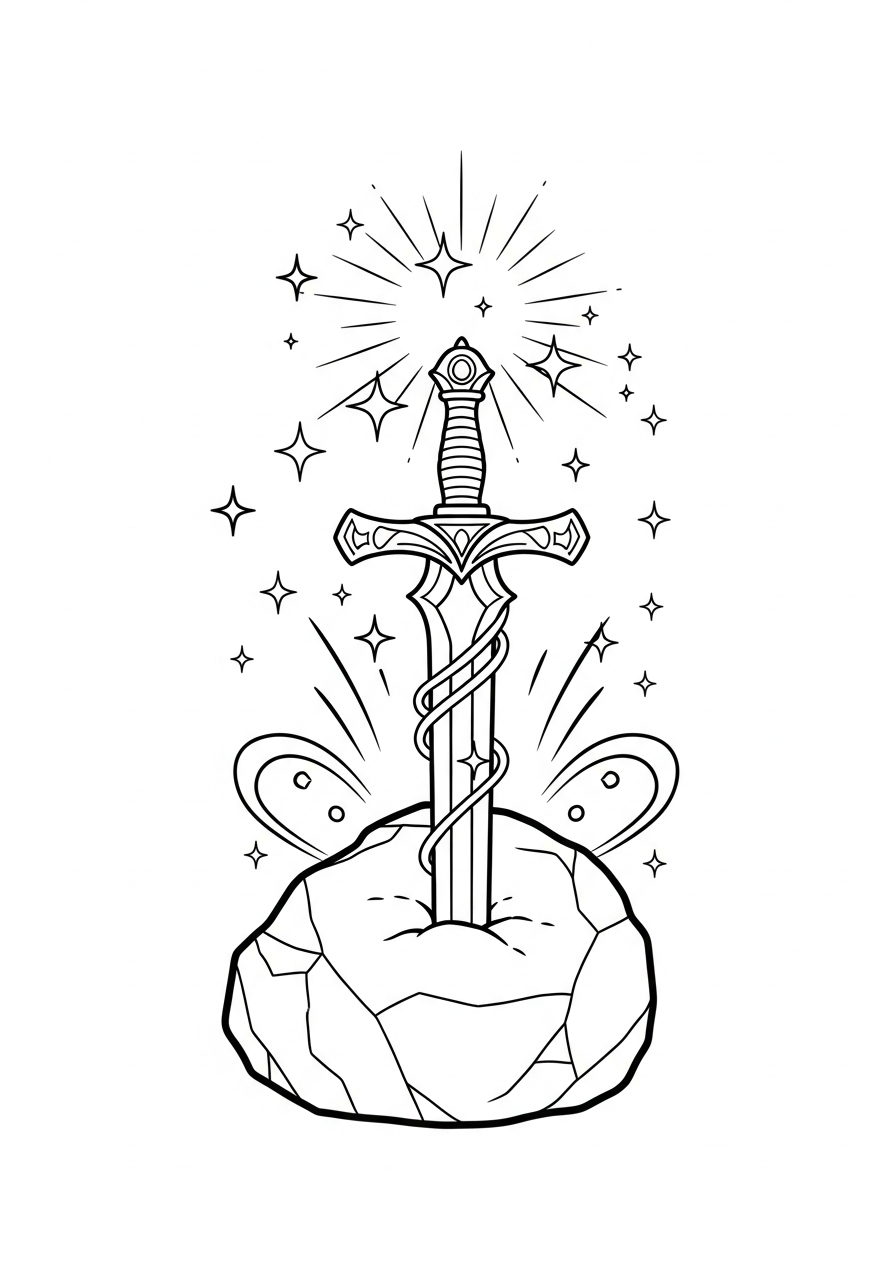 spada disegno da colorare facile