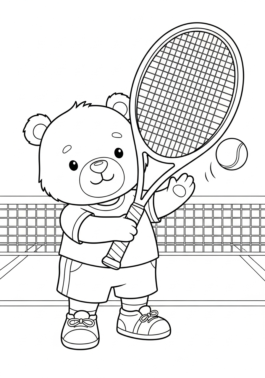 tennis da stampare e colorare gratis