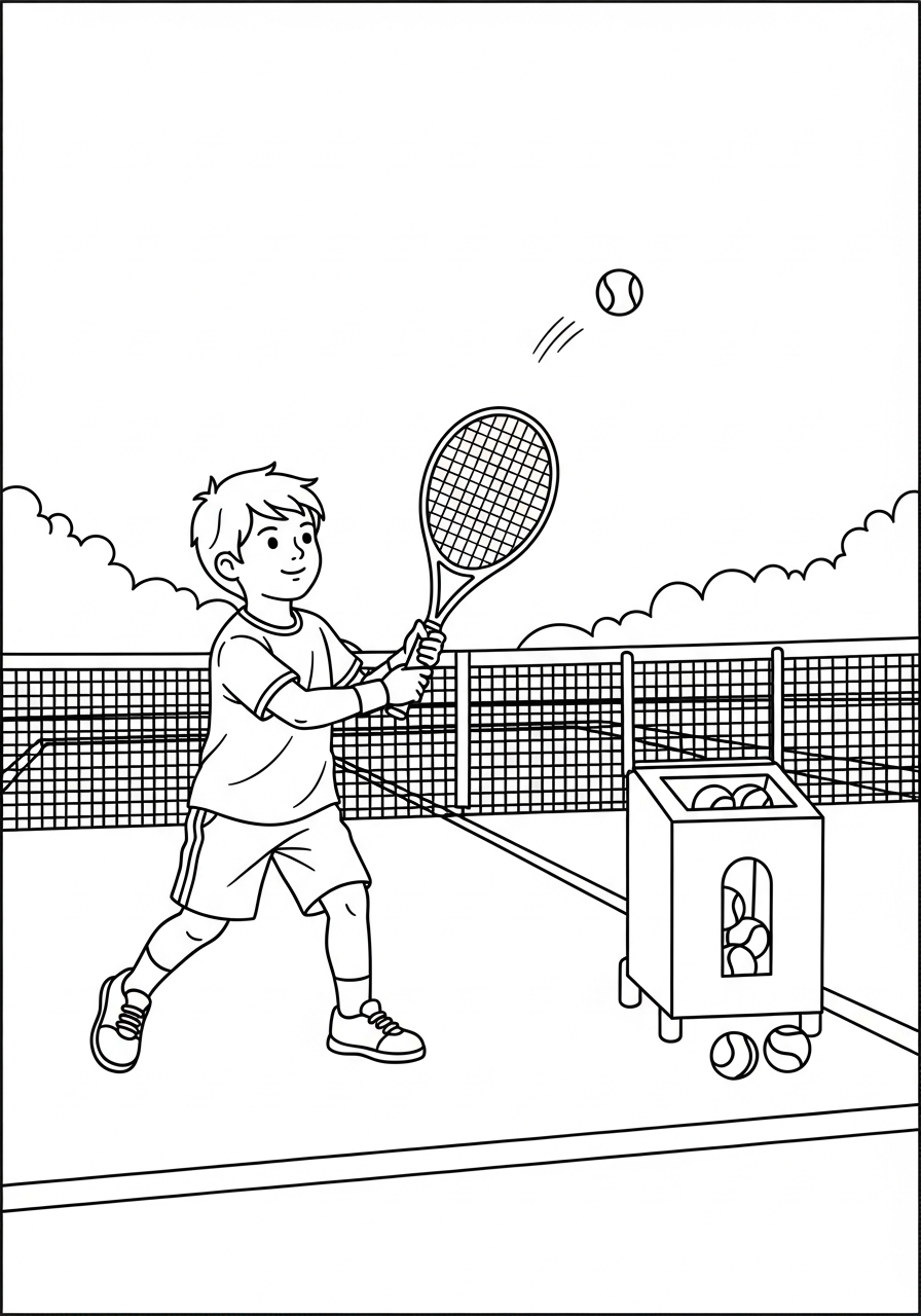 immagini di tennis da colorare per bambini