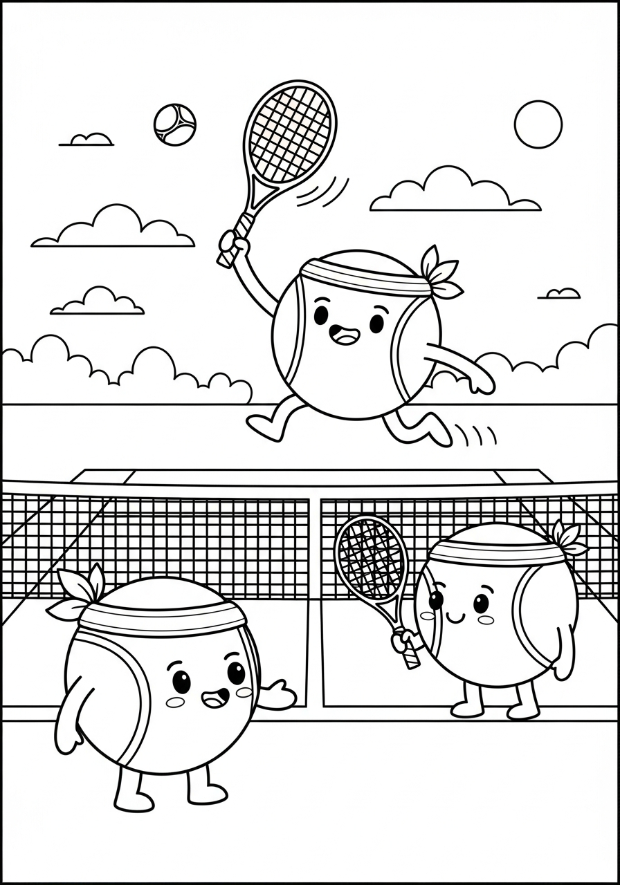 tennis disegno facile da colorare