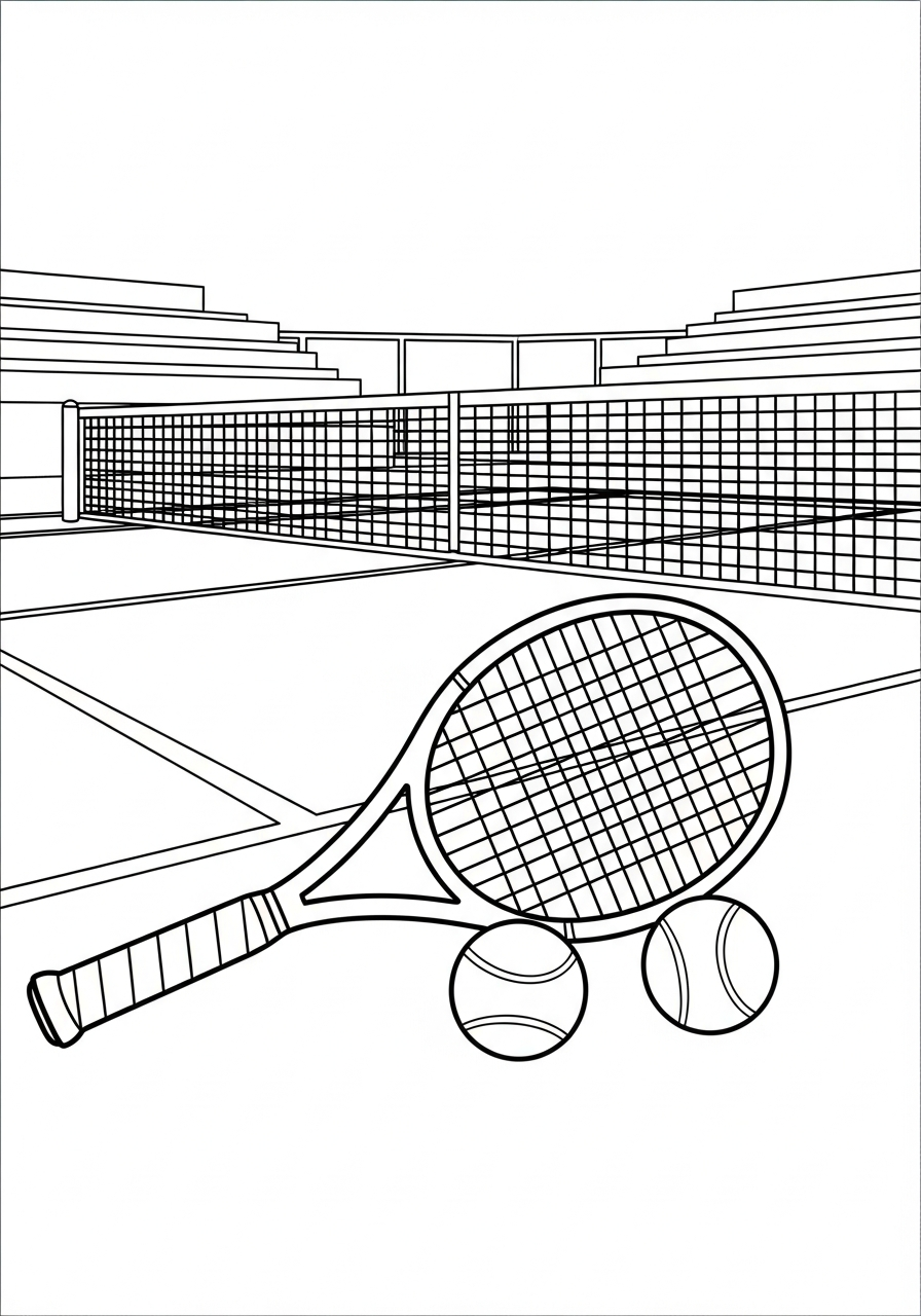disegno tennis da colorare e stampare