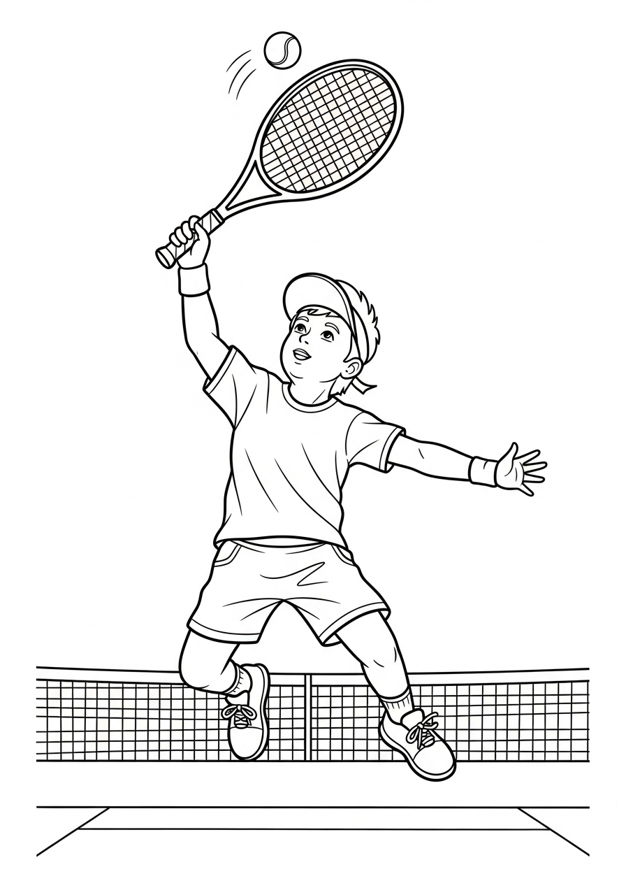 disegno tennis da colorare per bambini