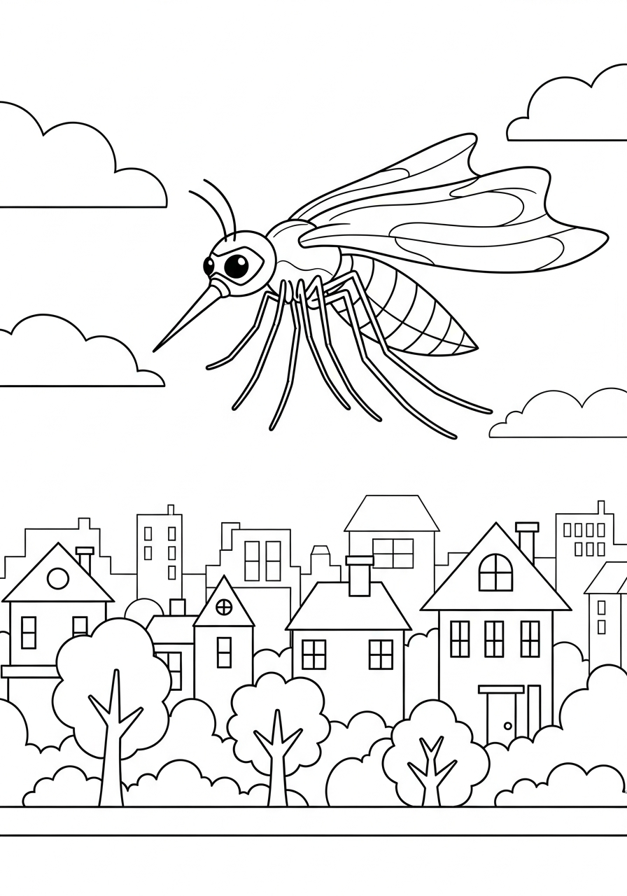 zanzara da colorare facile