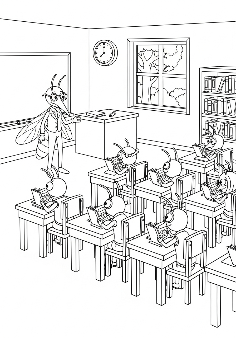 disegno zanzara da colorare e stampare