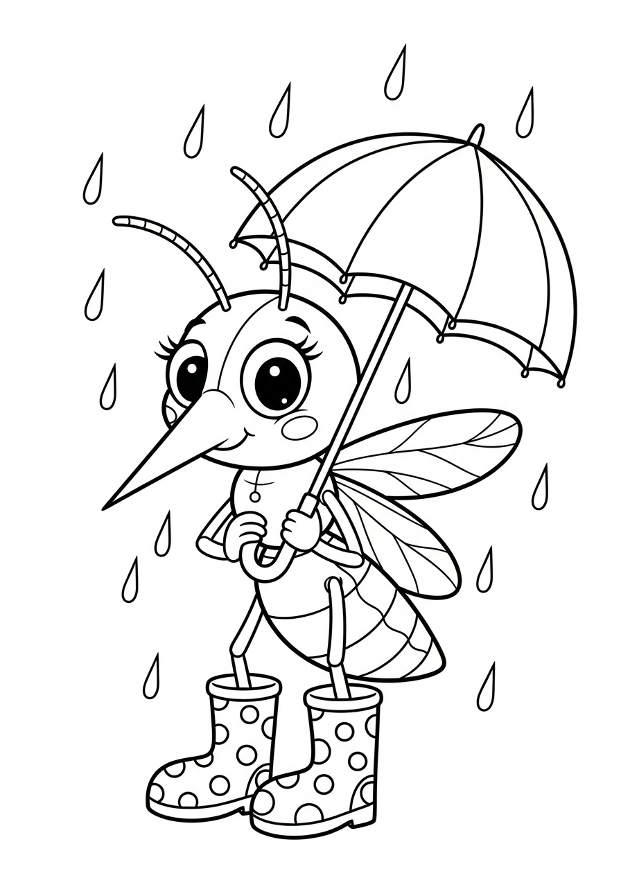 zanzara disegno facile da colorare