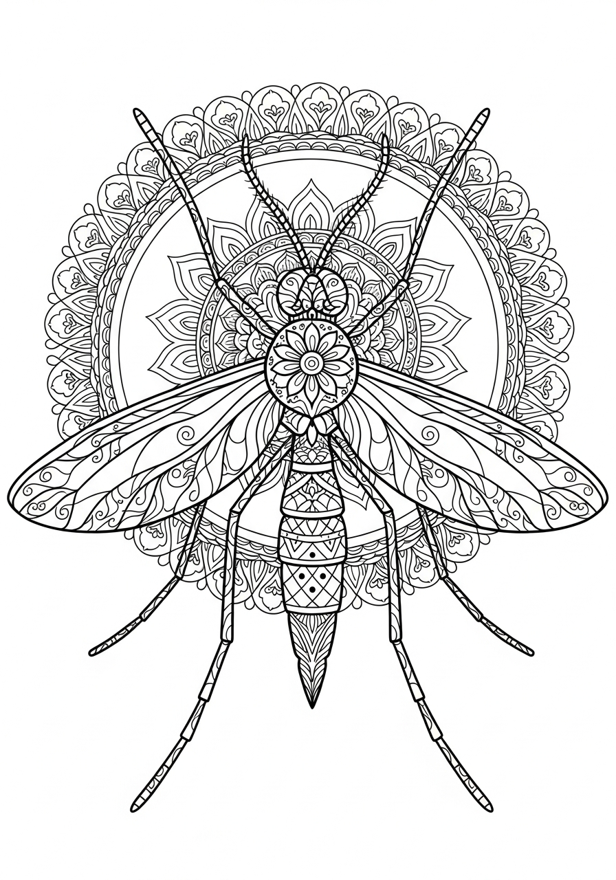 disegno zanzara da colorare per bambini