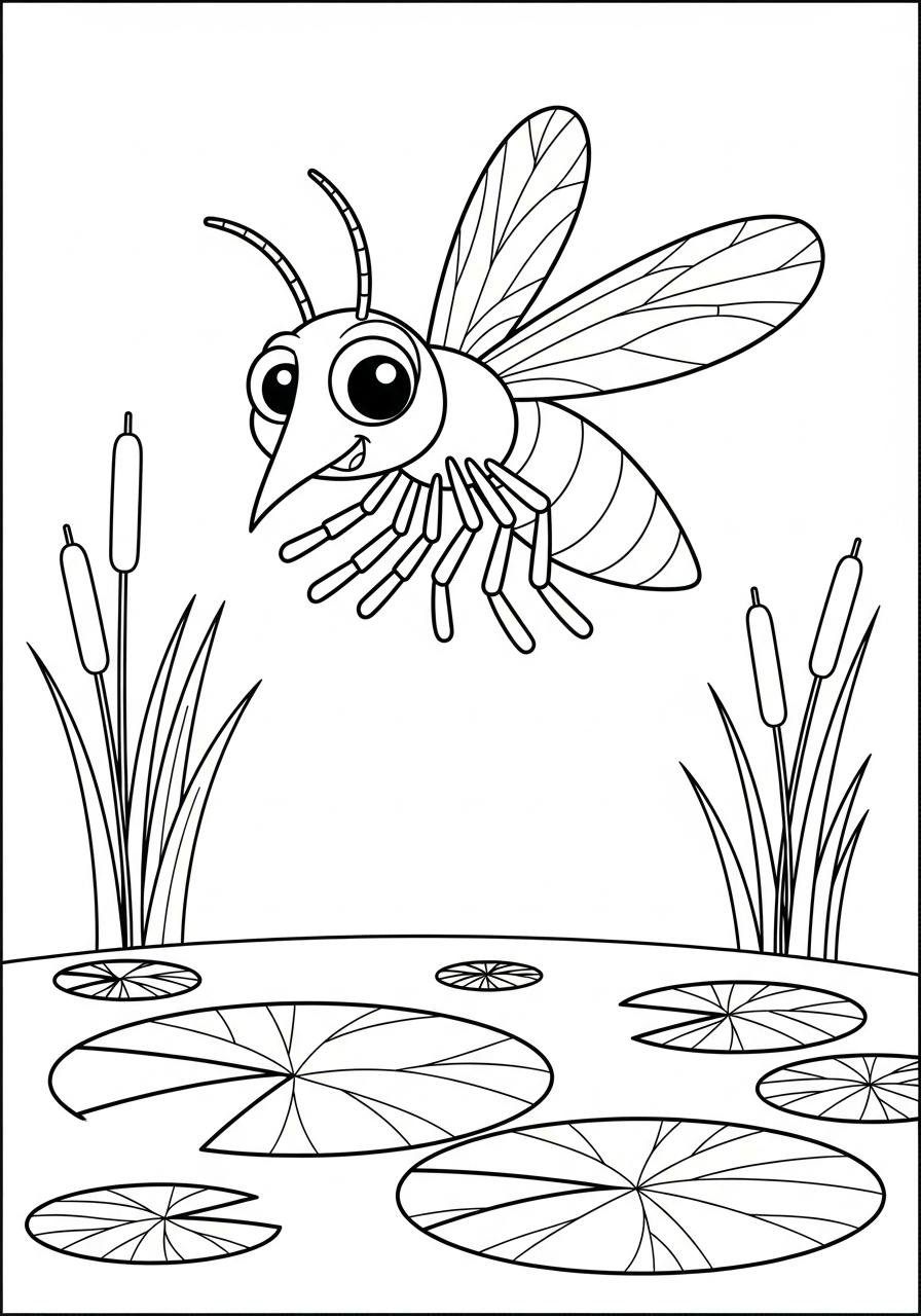 disegno di zanzara da stampare e colorare