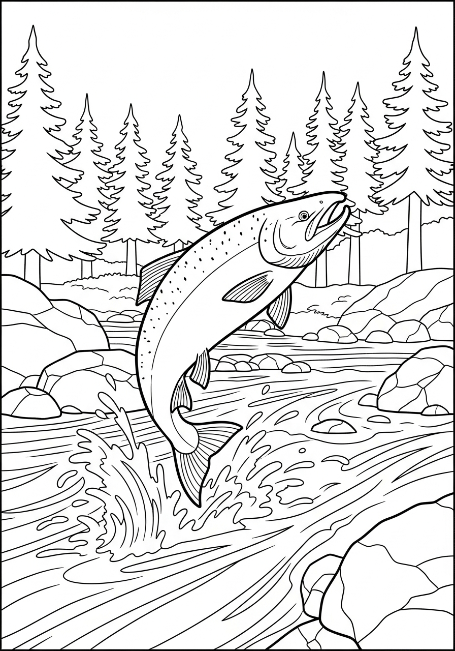 foto di salmone da colorare