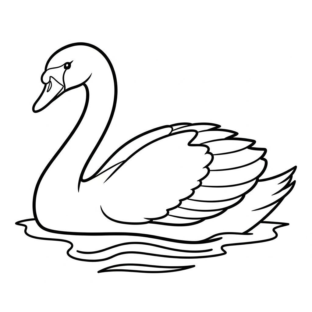 Cigno da colorare thumbnail