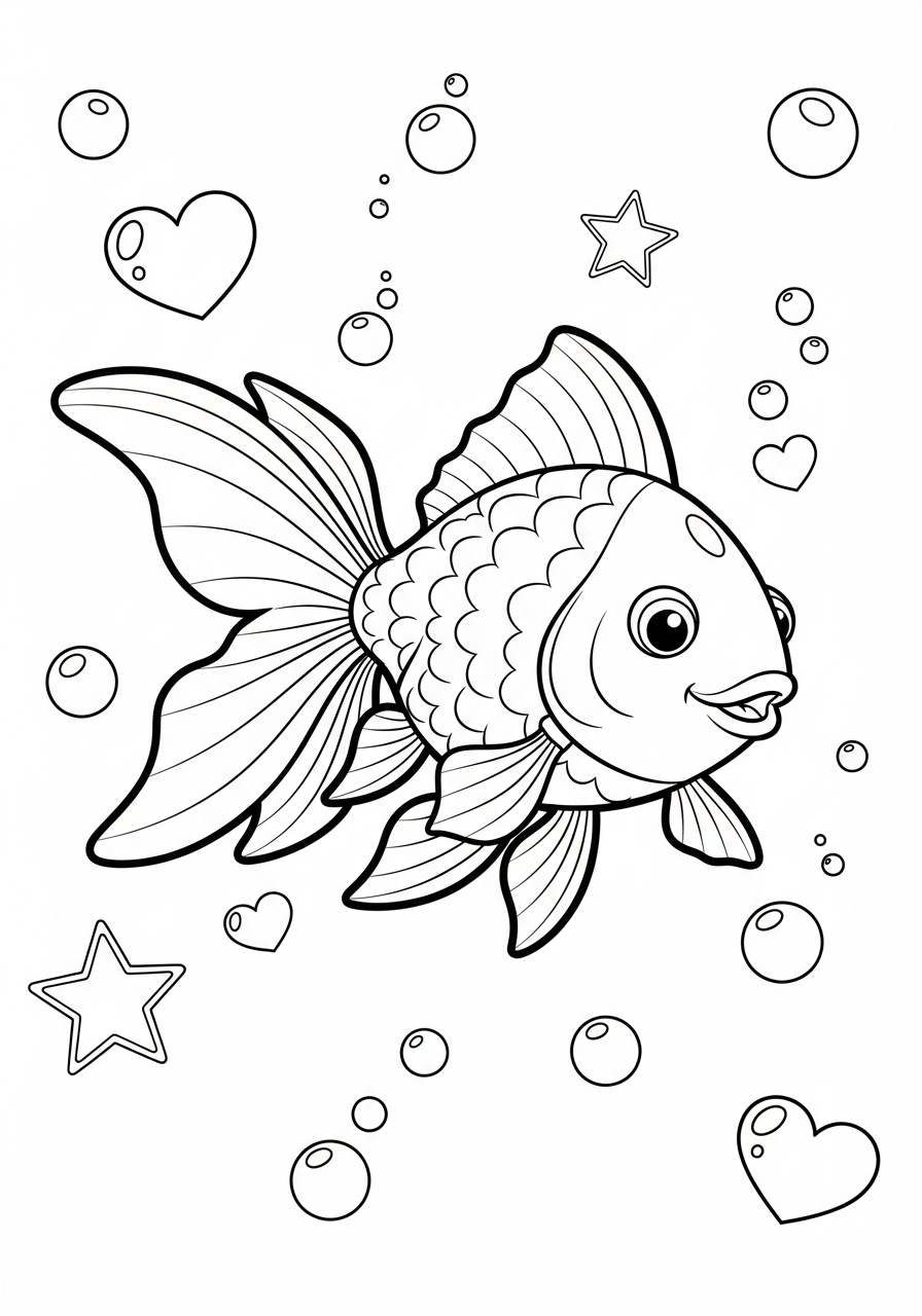 pesce rosso da colorare per bambini