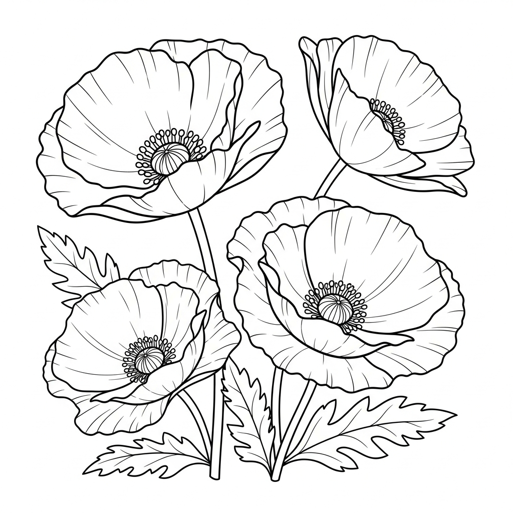 Papavero da colorare thumbnail