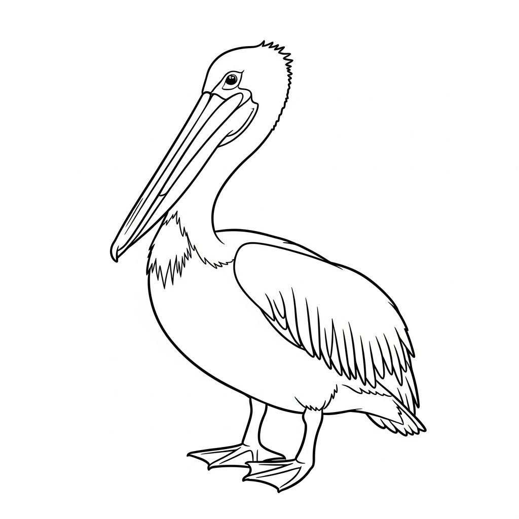 Pellicano da colorare thumbnail